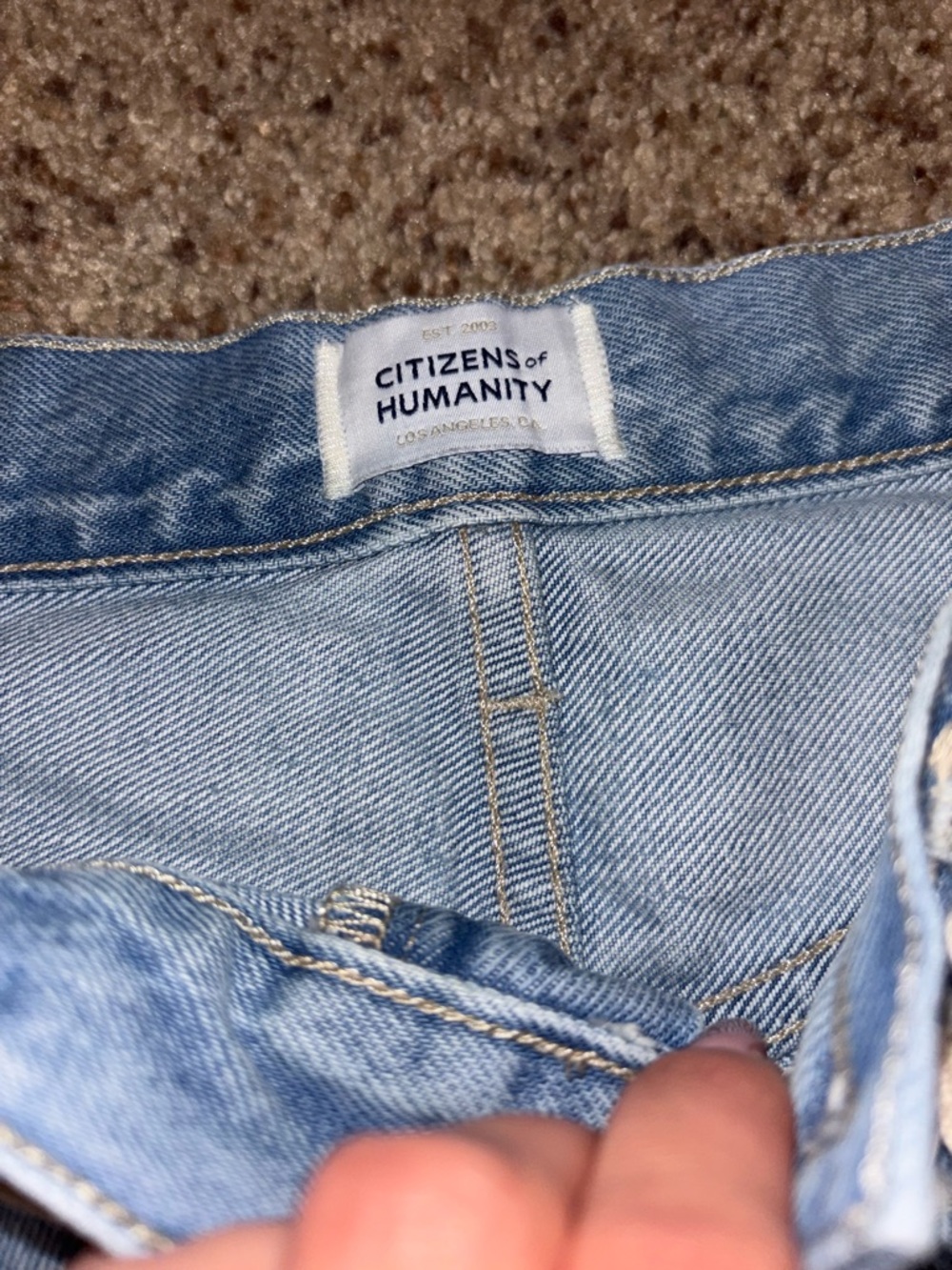 Citizens Of Humanity Light Wash Denim Shorts with Drawstring - Picture 4 of 6